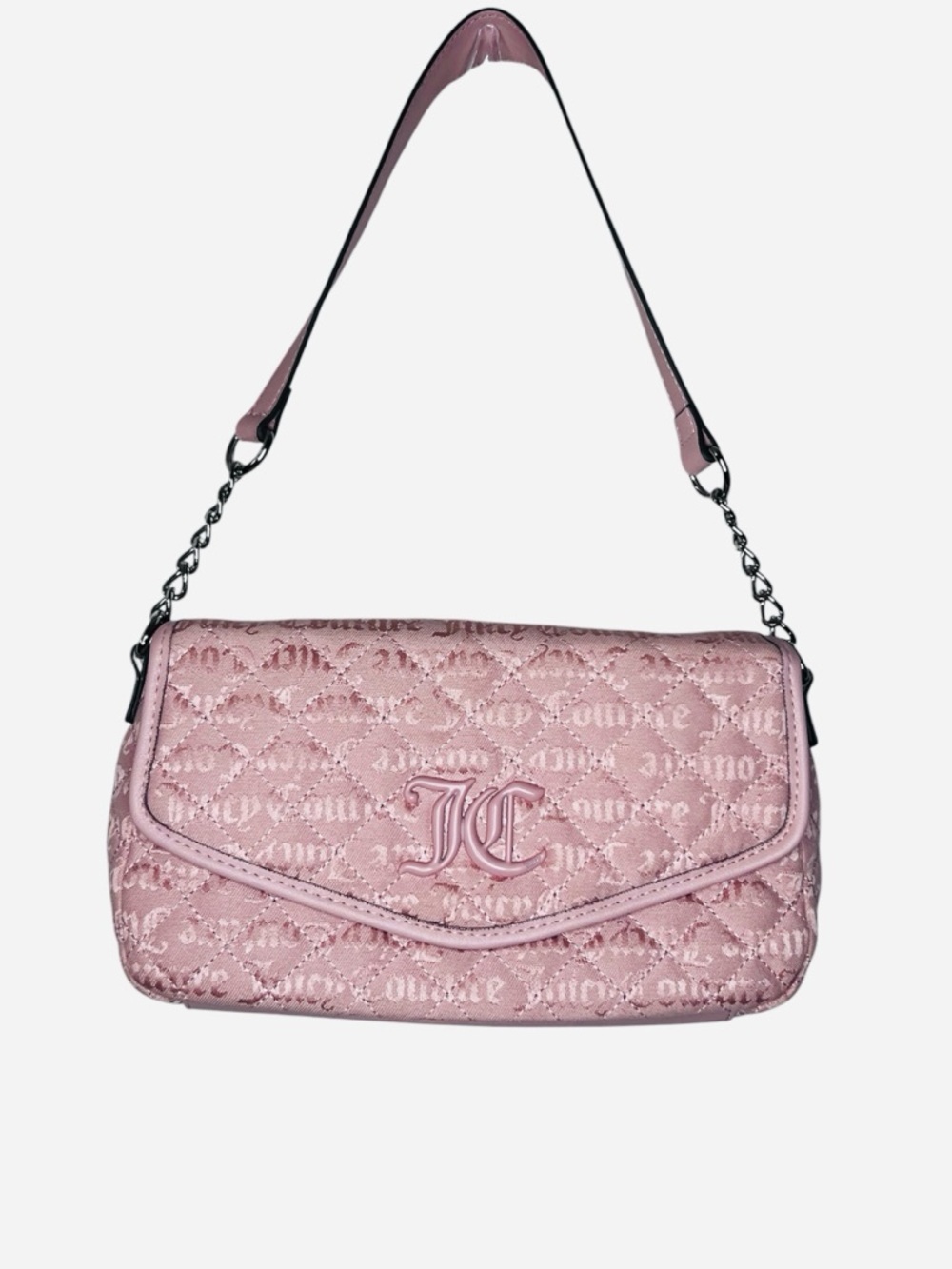Juicy Couture Quilted Pink Shoulder Bag with Chain Strap